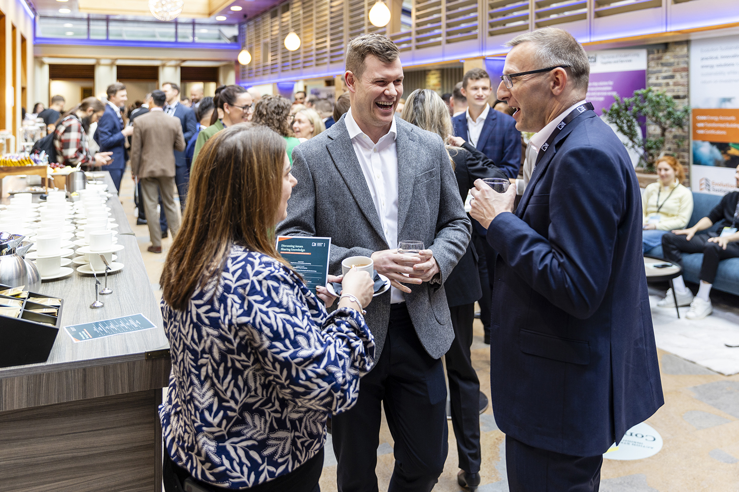 Coffee break networking at corporate conference event in central London